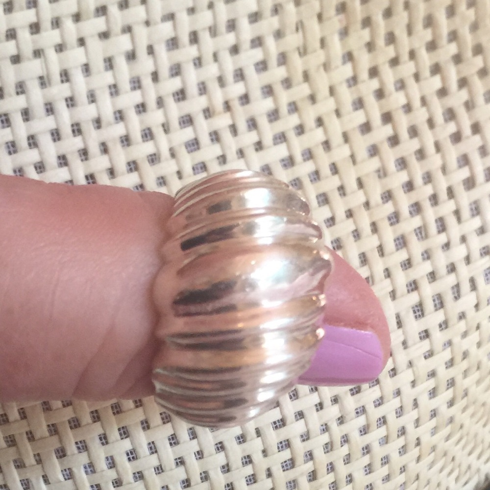 Solid 925 Scalloped Dome Statement Ring - image 4